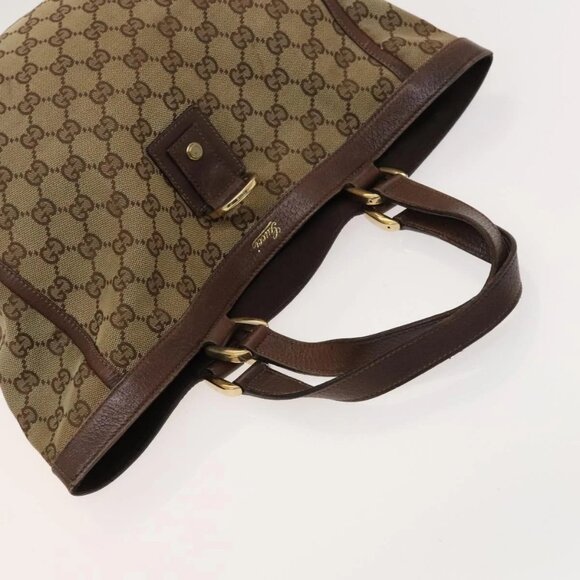 GUCCI GG Canvas Abbey Tote Bag 2Set Beige Gold Auth BA2173 - Picture 8 of 16